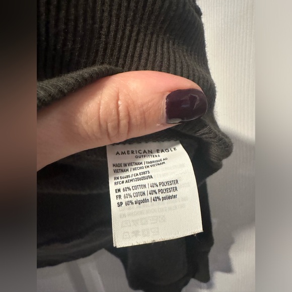 American Eagle Charcoal Gray Hoodie Size Medium Oversized - Picture 4 of 5